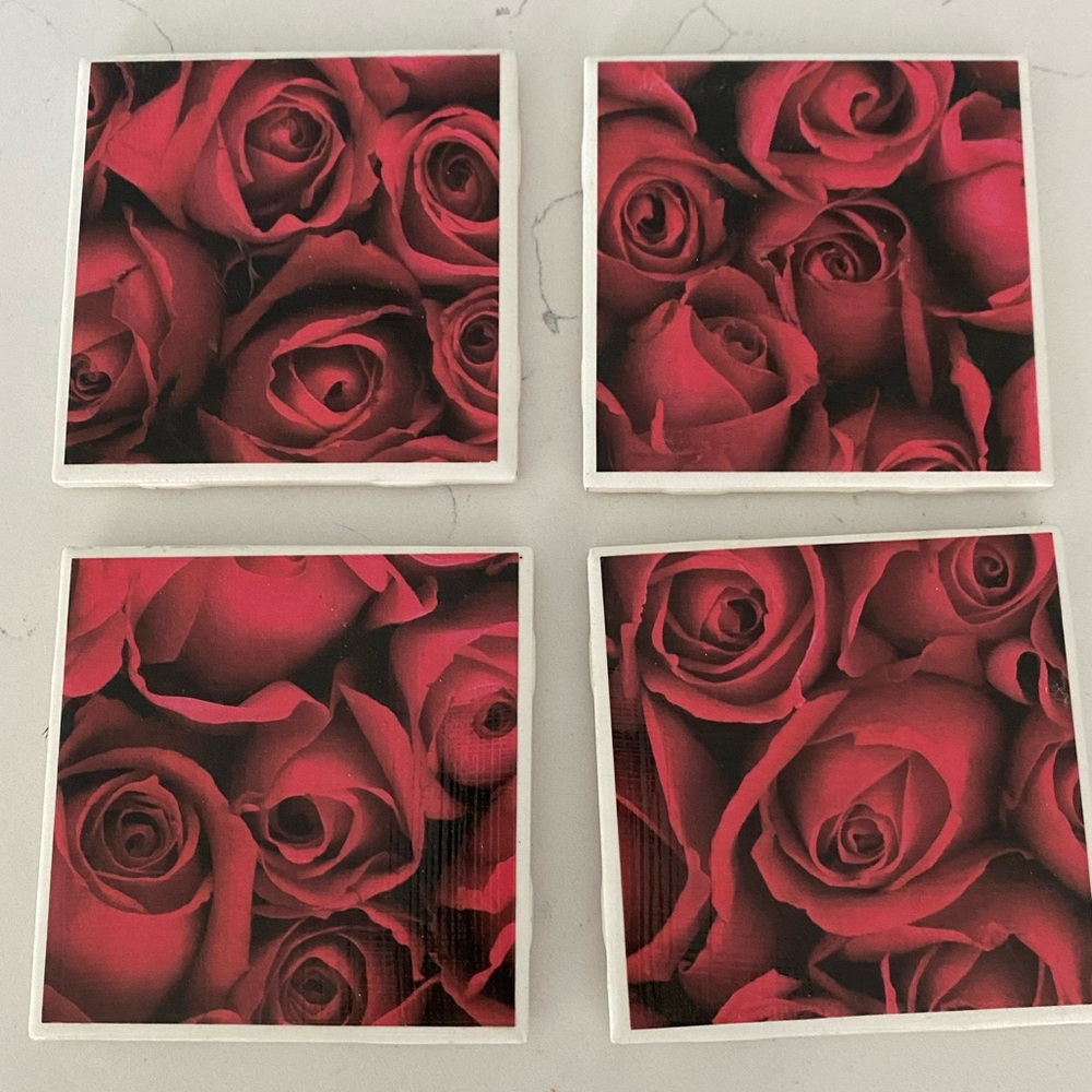 Red roses drink coasters
Hand made